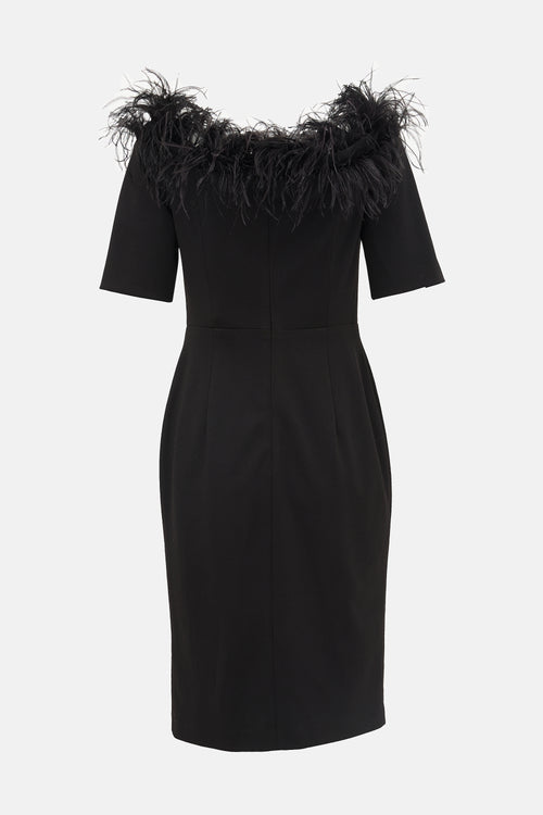 Calvin Klein Feather Trimmed Dress