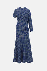 Calvin Klein 205W39NYC Asymmetrical Jersey Check Dress