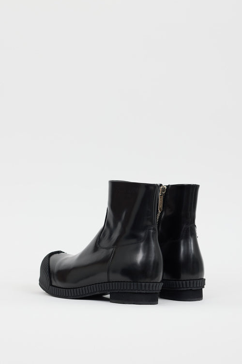 Calvin Klein 205W39NYC Black Leather & Rubber Dednse 50 Fireman Boot