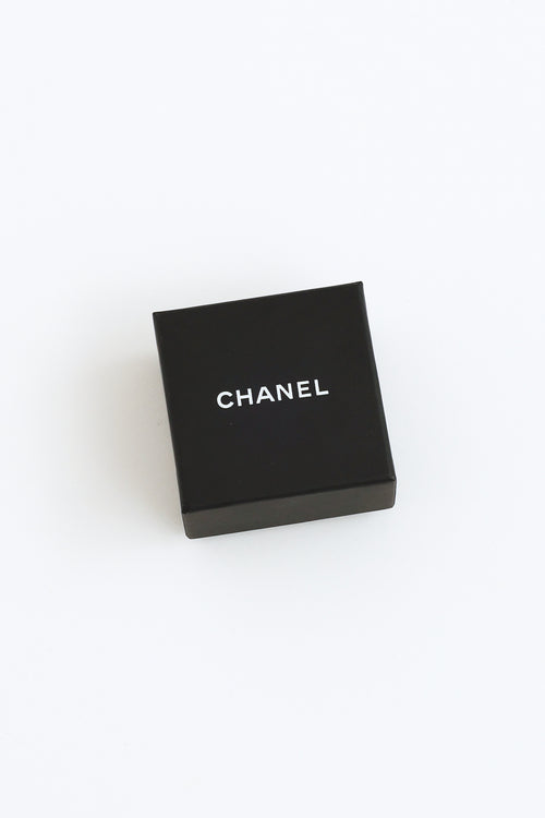 Chanel SS18 Black Gunmetal CC Stud Earrings