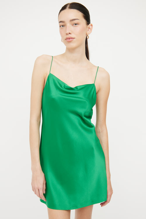 Cami NYC Green Silk Slip Dress