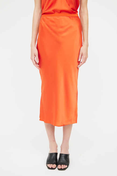 Cami NYC Orange Silk 2 Tank & Skirt Two Piece Set