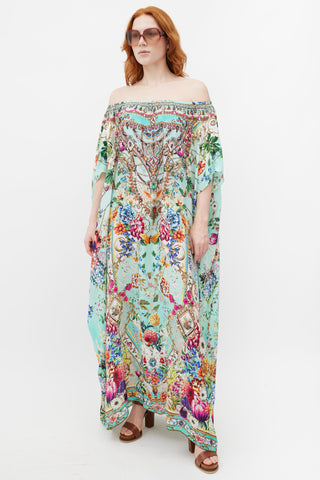 Camilla Green & Multicolour Floral Rhinestone Tunic