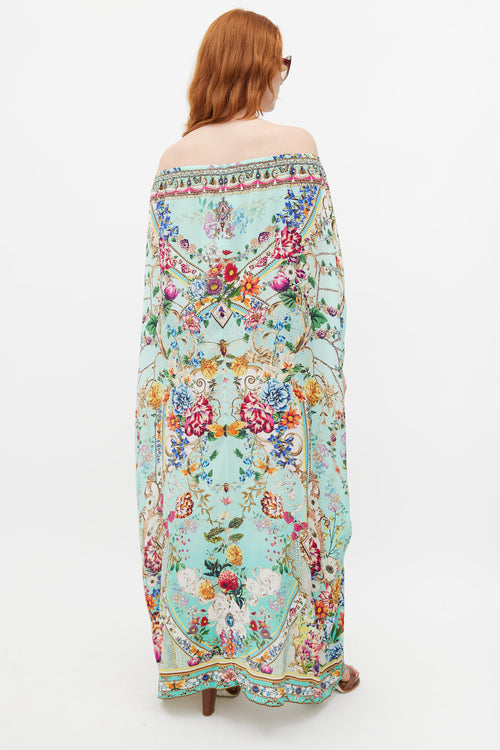 Camilla Green & Multicolour Floral Rhinestone Tunic