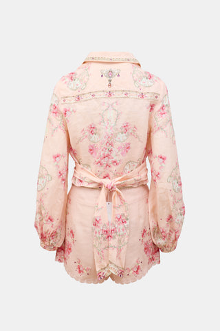 Camilla Linen Floral Embellished Set