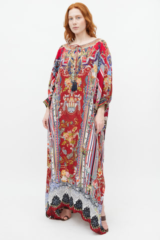 Camilla Red & Multicolour Print Silk Tunic