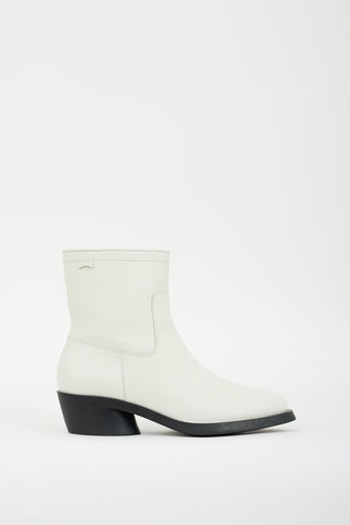 Camper White Leather Bonnie Boot