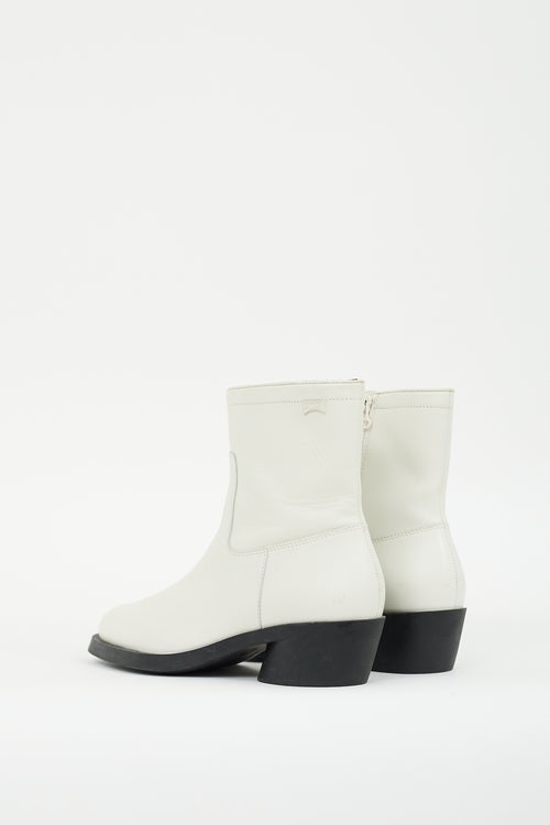 Camper White Leather Bonnie Boot