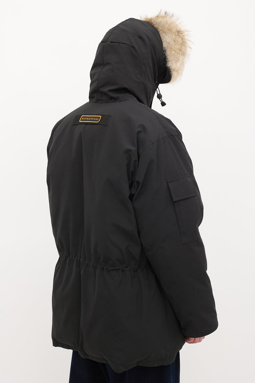 Canada Goose Black Down & Fur Trim Expedition Jacket