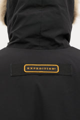 Canada Goose Black Down & Fur Trim Expedition Jacket
