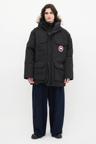 Canada Goose Black Down & Fur Trim Expedition Jacket