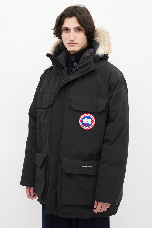 Canada Goose Black Down & Fur Trim Expedition Jacket