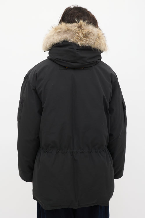 Canada Goose Black Down & Fur Trim Expedition Jacket