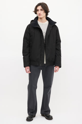 Canada Goose Black Down Hooded Bomber Jacket