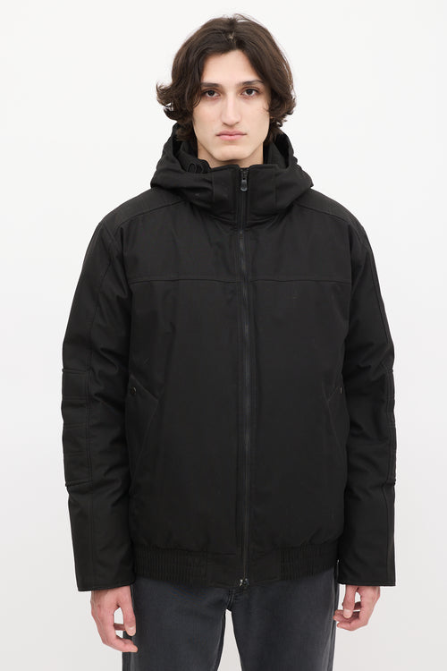 Canada Goose Black Down Hooded Bomber Jacket