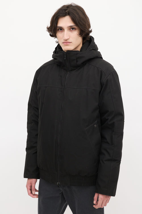 Canada Goose Black Down Hooded Bomber Jacket