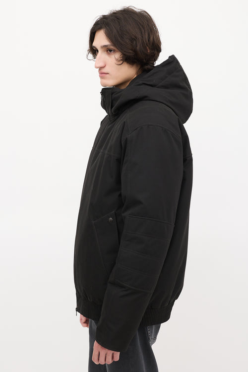 Canada Goose Black Down Hooded Bomber Jacket