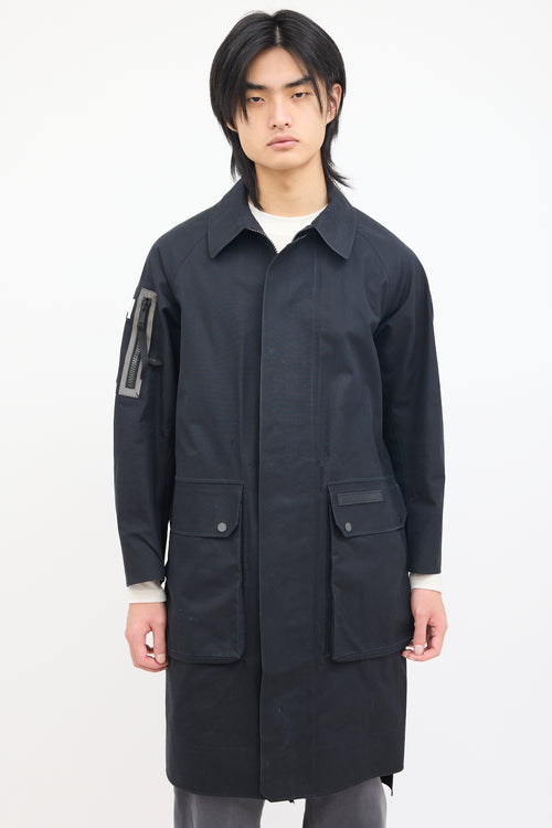 Canada Goose Black Nylon Long Lumen Trench Coat