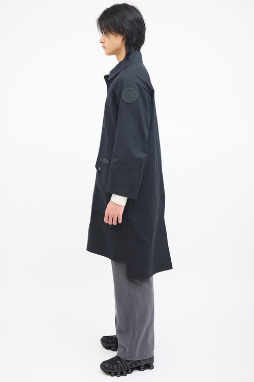 Canada Goose Black Nylon Long Lumen Trench Coat