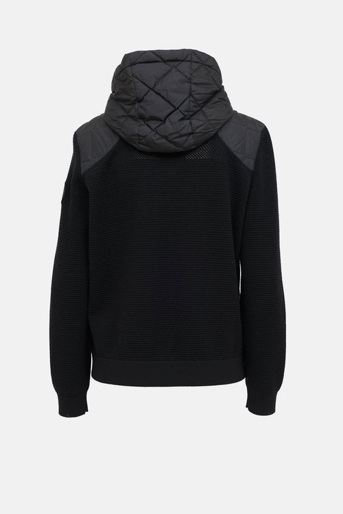 Quilted Knit Hoodie Jacket