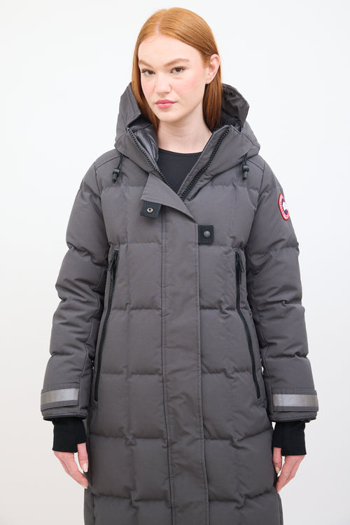 Canada Goose Dark Grey Quilted Down Elmwood Parka