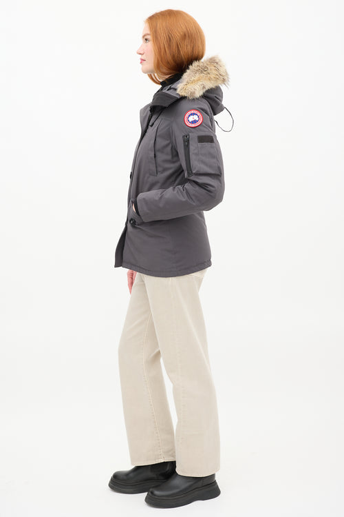 Canada Goose Dark Grey Montebello Down & Fur Hood Jacket