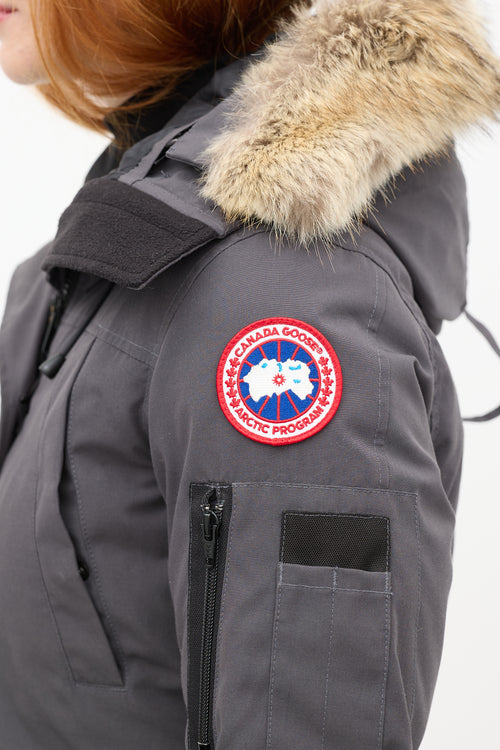 Canada Goose Dark Grey Montebello Down & Fur Hood Jacket