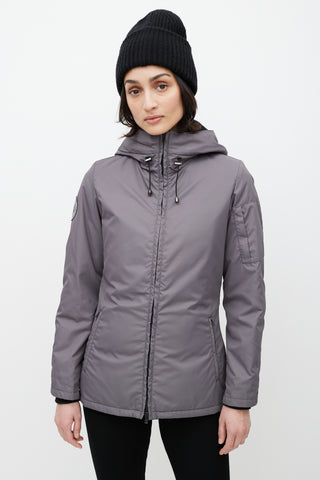 Canada Goose Grey Down Hooded Jacket