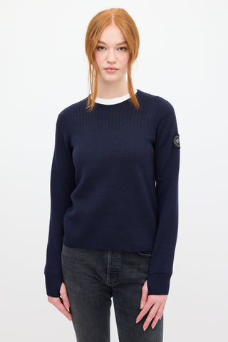 Canada Goose Navy Knit Round Neck Sweater