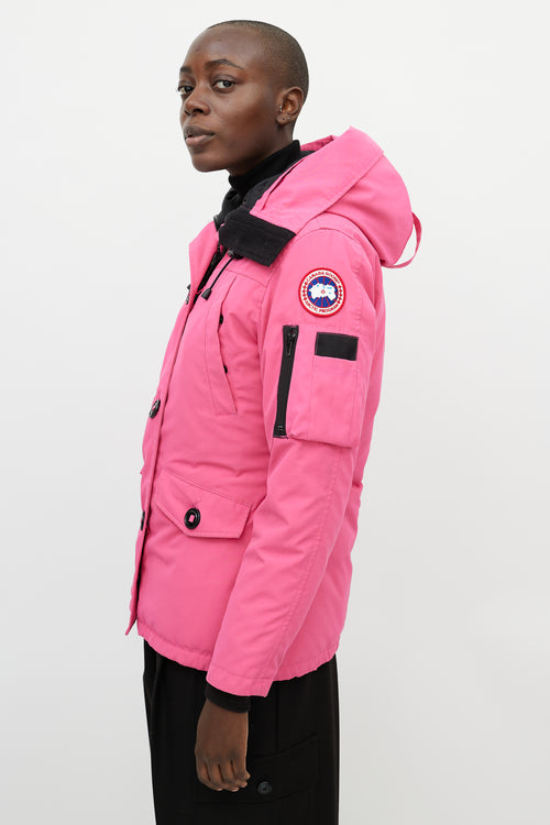 Canada Goose Pink Woven Down Jacket