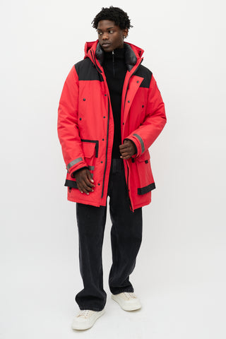 Canada Goose Red & Black Erickson Down Reflective Parka