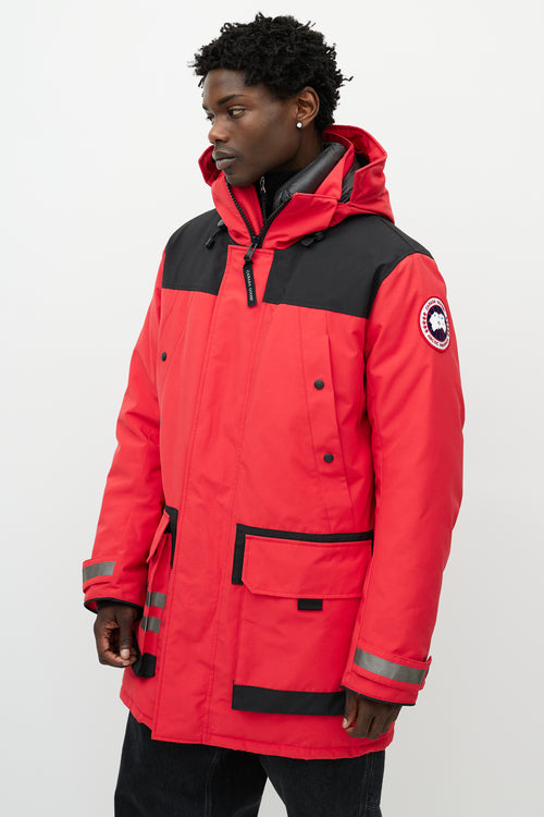 Canada Goose Red & Black Erickson Down Reflective Parka