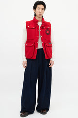 Canada Goose Red Down & Wool Cargo Pocket Vest