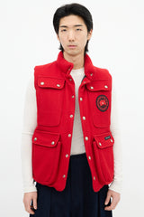 Canada Goose Red Down & Wool Cargo Pocket Vest