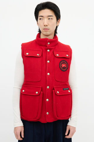 Canada Goose Red Down & Wool Cargo Pocket Vest