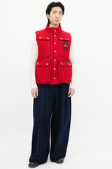 Canada Goose Red Down & Wool Cargo Pocket Vest