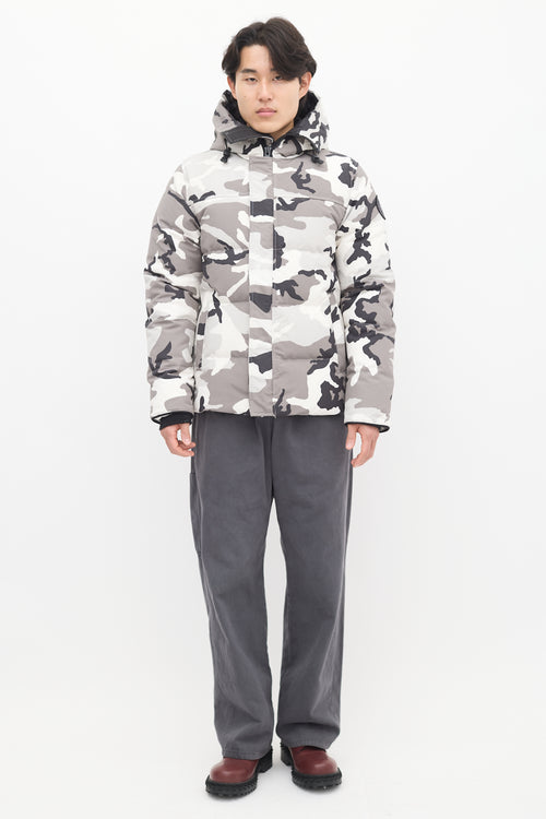 Canada Goose White & Grey Down Camo MacMillan Jacket