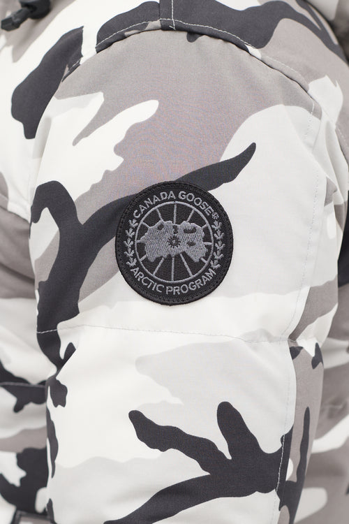 Canada Goose White & Grey Down Camo MacMillan Jacket