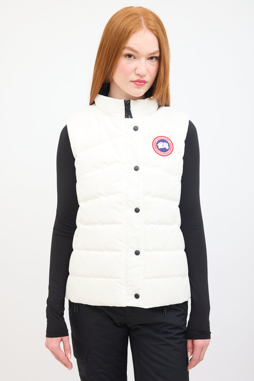 Canada Goose White Quilted Puffer Freestyle Down Vest