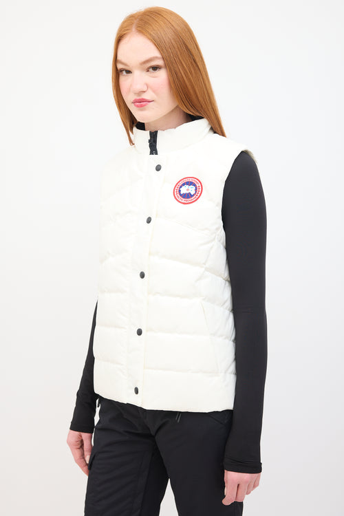 Canada Goose White Quilted Puffer Freestyle Down Vest