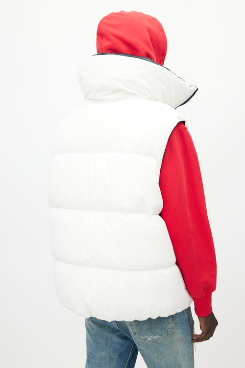 Canada Goose X Angel Chen White & Navy Bayan Reversible Down Vest