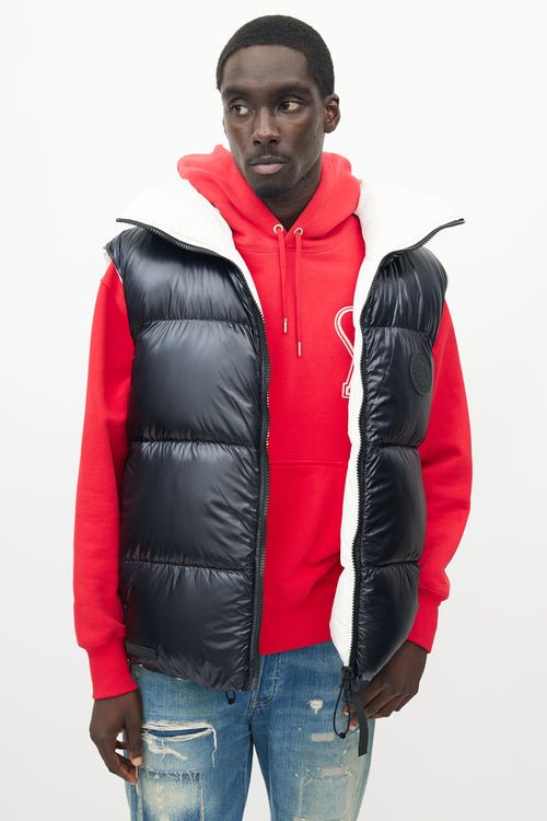 Canada Goose X Angel Chen White & Navy Bayan Reversible Down Vest