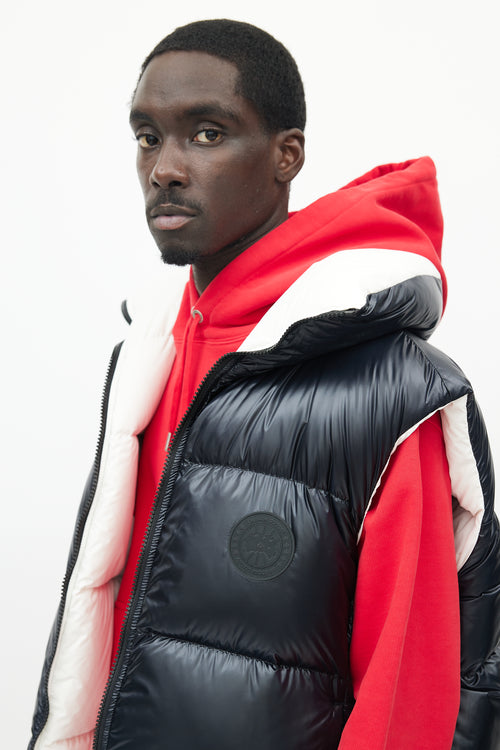 Canada Goose X Angel Chen White & Navy Bayan Reversible Down Vest
