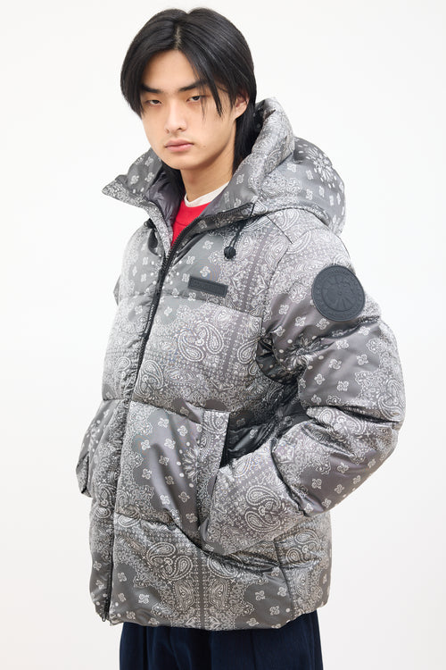 Canada Goose X CNCPTS Grey Bandana Crofton Puffer Jacket