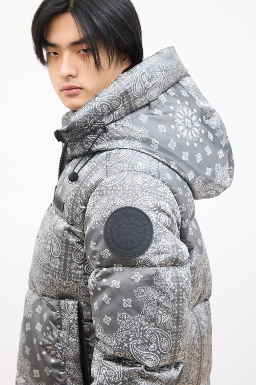 Canada Goose X CNCPTS Grey Bandana Crofton Puffer Jacket