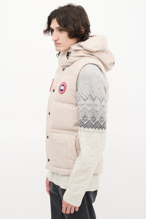 Canada Goose X OVO Beige Down & Wool Freestyle Vest