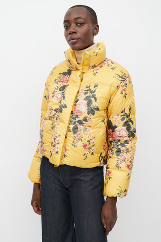 Canada Goose X Reformation Yellow & Multicolour Floral Reversible Down Jacket