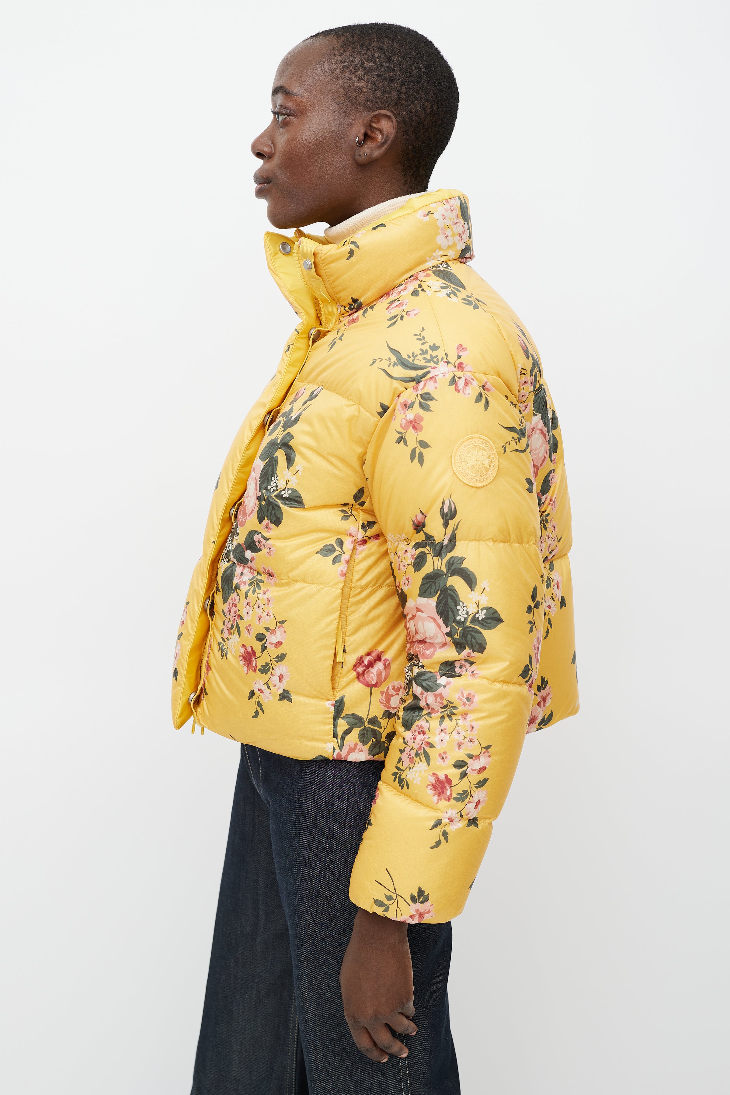 Canada Goose // X Reformation Yellow & Multicolour Floral Reversible Down  Jacket – VSP Consignment