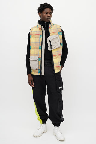 Canada Goose X Union Yellow & Multicolour Plaid Fleece Vest