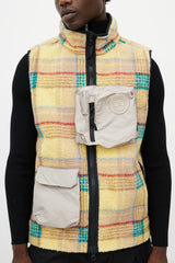 Canada Goose X Union Yellow & Multicolour Plaid Fleece Vest